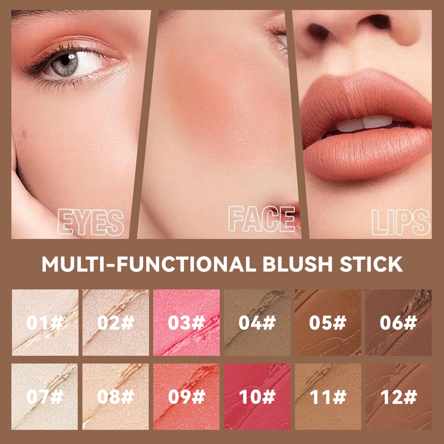 MLSMILE Natural Face Multi-Function Beauty Stick Set in 12 Colors