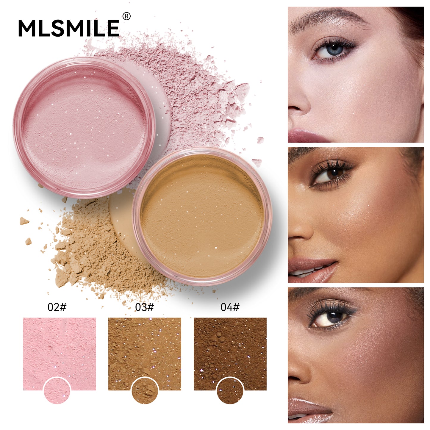 MLSMILE Shimmering Setting Powder in 4 Colors