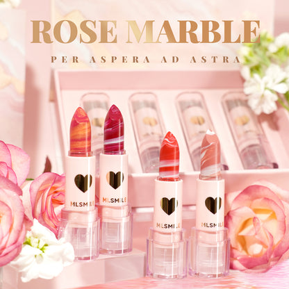 MLSMILE 4-Color Rose Marble Lipstick Set