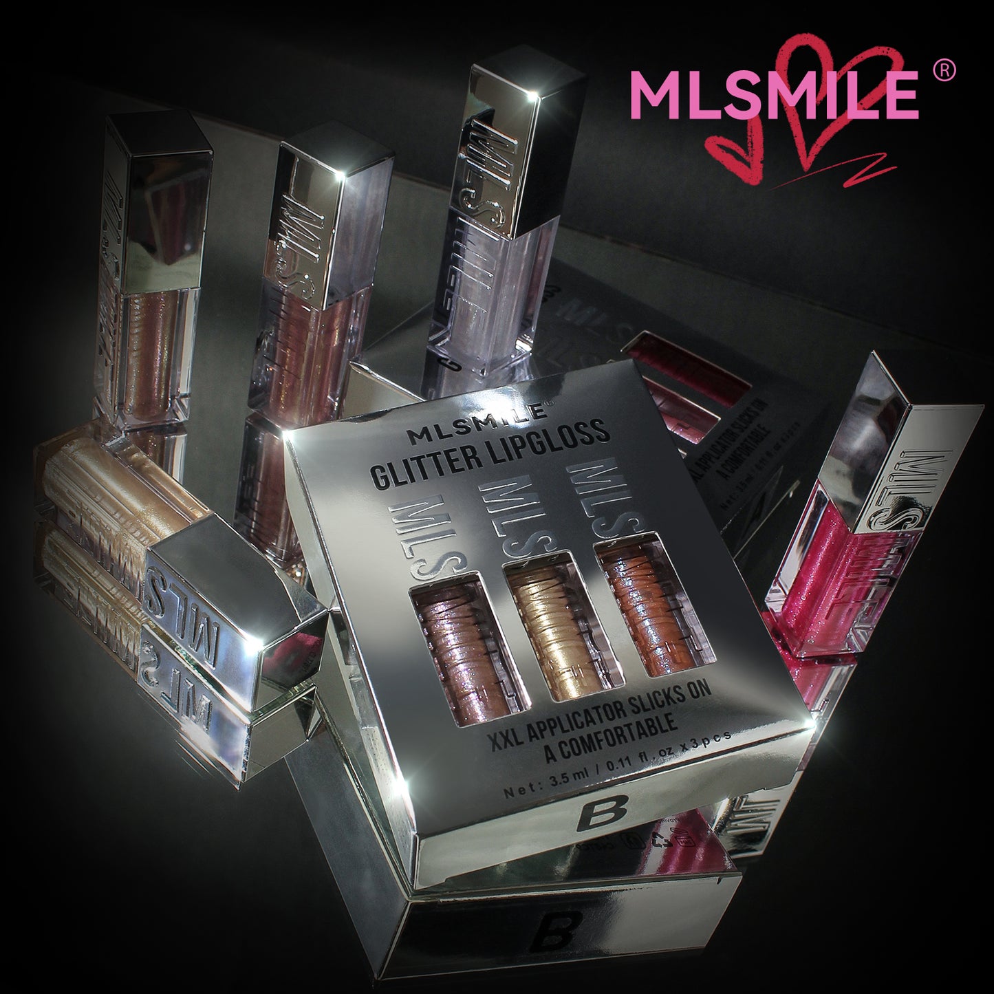 MLSMILE High Glitter Lip Gloss Set in 6 Colors