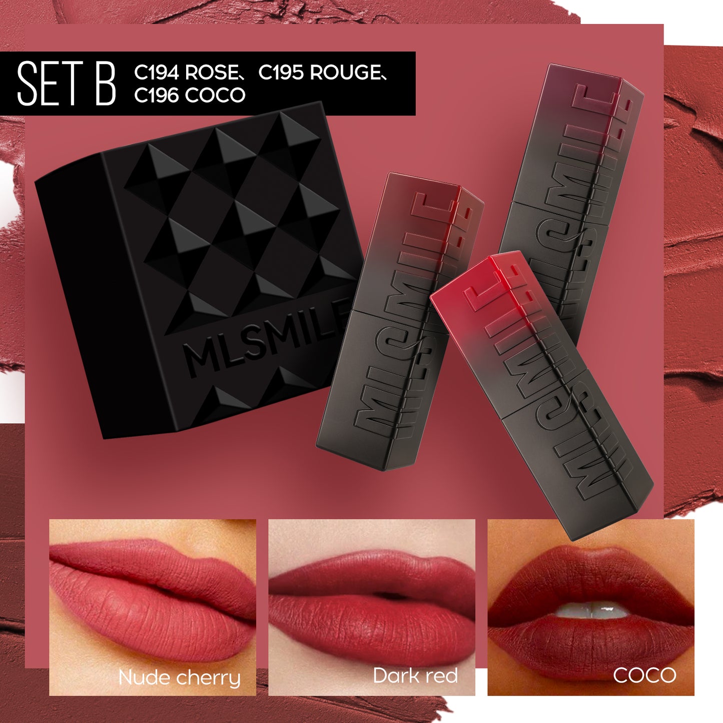 MLSMILE Velvet Lipstick Set in 6 Colours